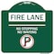 Signmission Fire Lane No Parking No Waiting W/ No Parking, Green & White Aluminum Sign, 18" x 18", GW-1818-24003 A-DES-GW-1818-24003 - alternate 1